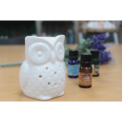 Classic White Oil Burner - Tall Owl