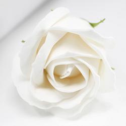 Craft Soap Flowers - Medium Rose - White (10 Pack)