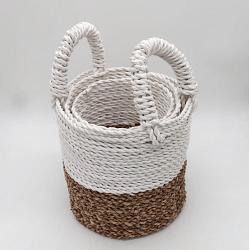 Seagrass Basket Set - Natural White