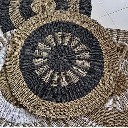 Round Seagrass Black & Tan - Inner Sun - 1m