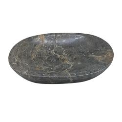 Classic Oval Grey Marble Soap Dish