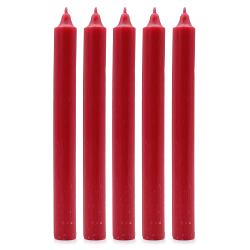 Solid Colour Dinner Candles - Rustic Red - Pack of 5