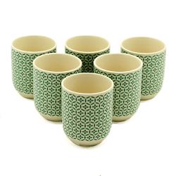 Herbal Tea Cups - Green Mosiac