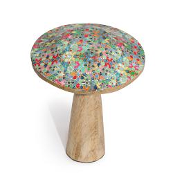 Medium Wooden Mushroom - Mediterranean Tile Pattern