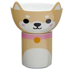 Children's Porcelain Mug and Bowl Set - Adoramals Shiba Inu Dog