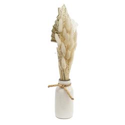 Mixed Dried Flowers In Ceramic Vase