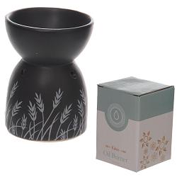 Decorative Ceramic Black and White Grass Design Oil & Wax Burner