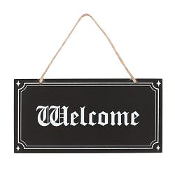 Gothic Welcome Hanging Sign