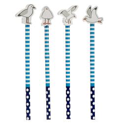 Fun Seagull Pencil and Eraser Topper Set